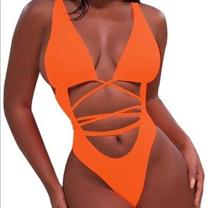 Orange bathing suit